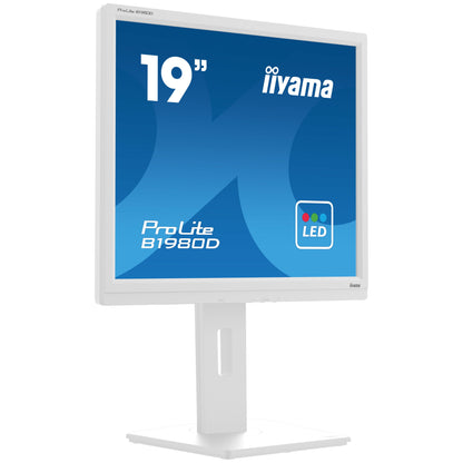 iiyama ProLite B1980D-W5 computer monitor 48.3 cm (19") 1280 x 1024 pixels SXGA LCD White