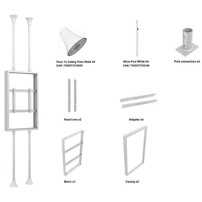 Multibrackets M Pro Series Enclosure Floor to Ceiling Mount B2B 55" Medium White