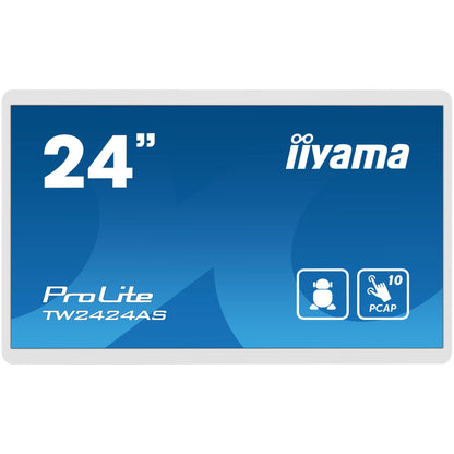iiyama TW2424AS-W1 Signage Display Digital signage flat panel 60.5 cm (23.8") Wi-Fi 250 cd/m² 4K Ultra HD Black Touchscreen Built-in processor Android 24/7