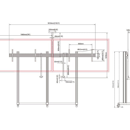 Multibrackets M Pro Series - Collaboration Floorstand Side by Side 90"