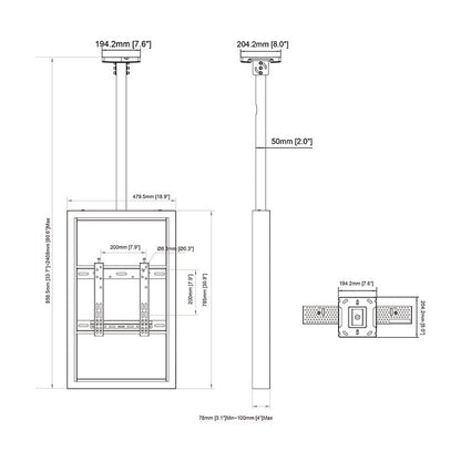 Multibrackets M Pro Series - Enclosure 32" Ceiling Small White