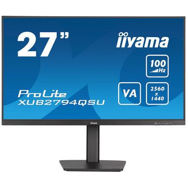iiyama ProLite XUB2794QSU-B6 27" 2560 x 1440 pixels WQHD LCD Display with Height Adjust Stand