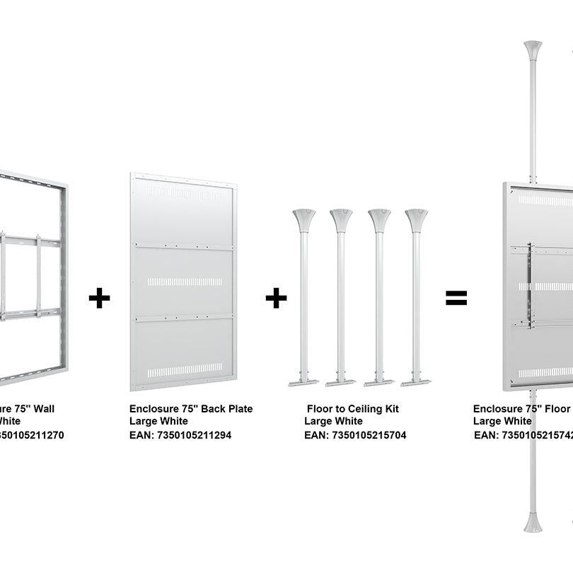 Multibrackets M Pro Series Enclosure 75" Floor to Ceiling Medium White